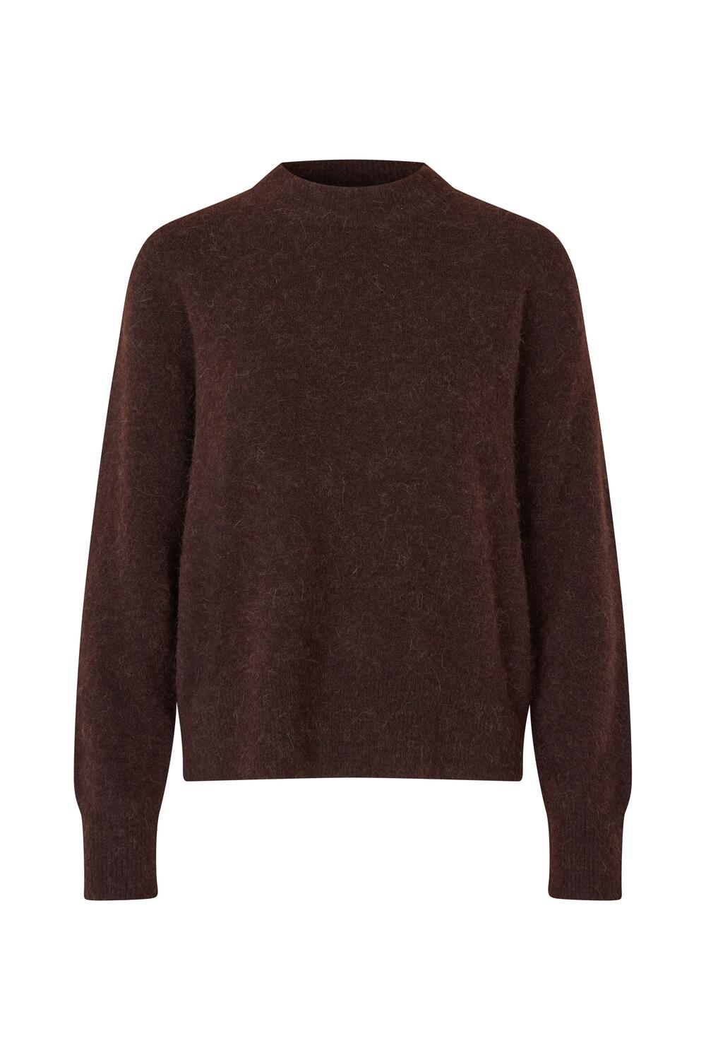 Anour uldstriktrøje - Black Coffee